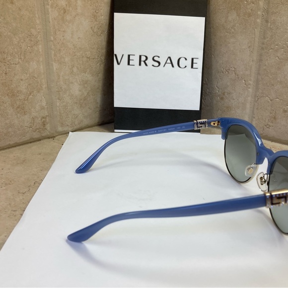New Versace Blue Gold Crystals Sunglasses MOD4326B 52276V - Picture 12 of 14